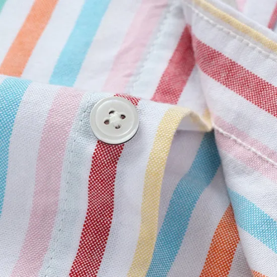 Sale OUKU Men's Shirt Dress Shirt Button Up Shirt Stripe Wedding Party Light Blue White Blue Sky Blue Long Sleeve Lapel Spring Fall Clothing Apparel