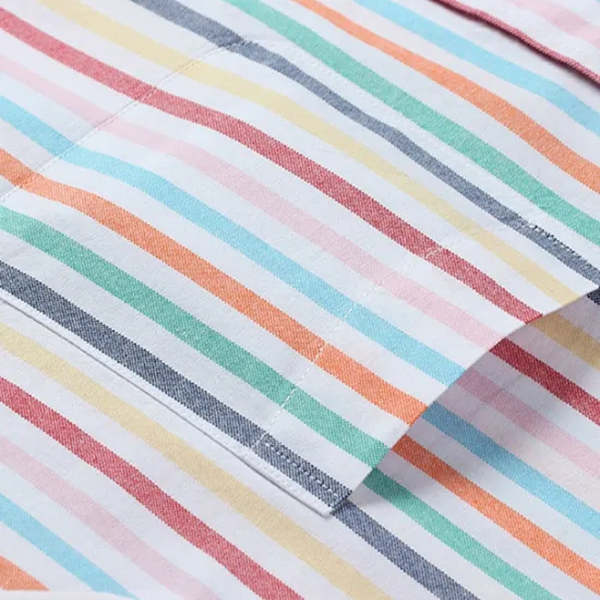 Sale OUKU Men's Shirt Dress Shirt Button Up Shirt Stripe Wedding Party Light Blue White Blue Sky Blue Long Sleeve Lapel Spring Fall Clothing Apparel