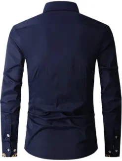 New OUKU Men's Shirt Dress Shirt Button Down Shirt Wrinkle Resistant Button Up Shirt Plain Wedding Office & Career Black White Wine Royal Blue Long Sleeve Turndown Spring & Fall Clothing Apparel Basic