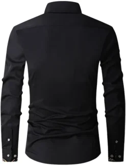 New OUKU Men's Shirt Dress Shirt Button Down Shirt Wrinkle Resistant Button Up Shirt Plain Wedding Office & Career Black White Wine Royal Blue Long Sleeve Turndown Spring & Fall Clothing Apparel Basic