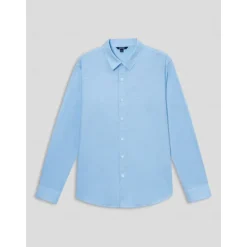 OUKU Men's Shirt Dress Shirt Casual Shirt Long Sleeve Solid Color Turndown Formal Button Clothing Apparel Daily Blue