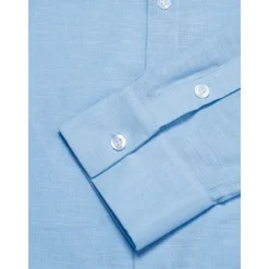 OUKU Men's Shirt Dress Shirt Casual Shirt Long Sleeve Solid Color Turndown Formal Button Clothing Apparel Daily Blue
