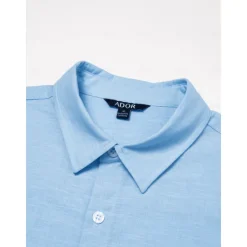 OUKU Men's Shirt Dress Shirt Casual Shirt Long Sleeve Solid Color Turndown Formal Button Clothing Apparel Daily Blue