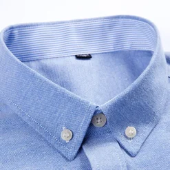 Hot OUKU Men's Shirt Dress Shirt Striped Shirt Button Down Shirt Oxford Shirt Stripes Office & Career Wedding Party Red Blue Gray Long Sleeve Button Down Collar Spring & Fall Clothing Apparel Front Pocket