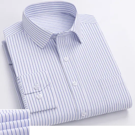 Hot OUKU Men's Shirt Dress Shirt Striped Wedding Office & Career White Light Purple Light Grey Dark Grey Long Sleeve Turndown Spring & Fall Clothing Apparel Print