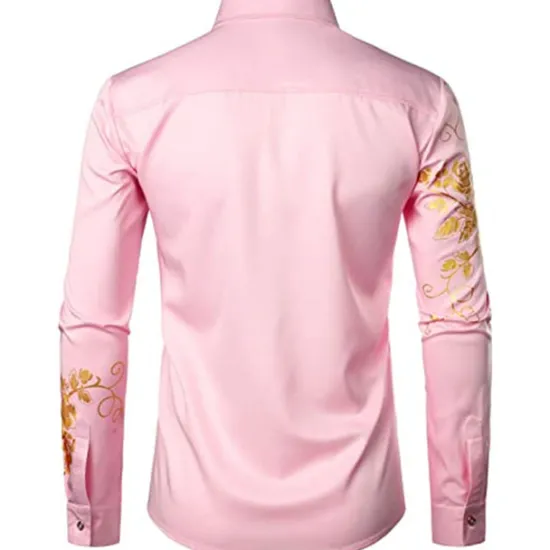 Outlet OUKU Men's Shirt Floral Turndown Party Daily Button-Down Long Sleeve Tops Casual Fashion Comfortable Black Blue White