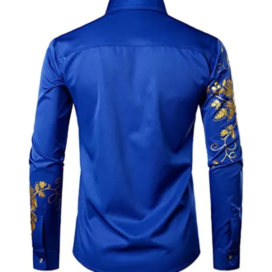 Outlet OUKU Men's Shirt Floral Turndown Party Daily Button-Down Long Sleeve Tops Casual Fashion Comfortable Black Blue White