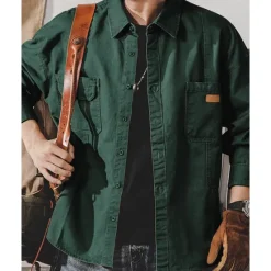 Best OUKU Men's Shirt Jacket Overshirts Transition Jacket Daily Lightweight Pocket Summer Spring Plain Classic Lapel Apricot Black Navy Blue Blue Dark Green Jacket