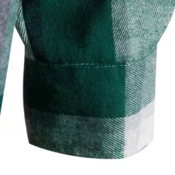 Online OUKU Men's Shirt Jacket Overshirt Plaid Outdoor Daily Pink Purple Green Khaki Long Sleeve Hooded Spring & Fall Clothing Apparel Print