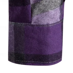 Online OUKU Men's Shirt Jacket Overshirt Plaid Outdoor Daily Pink Purple Green Khaki Long Sleeve Hooded Spring & Fall Clothing Apparel Print
