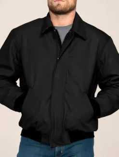 Sale OUKU Men's Shirt Jacket Transition Jacket Going out Windbreaker Pocket All Seasons Plain Casual Lapel Regular Black Khaki Jacket