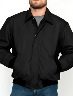 Sale OUKU Men's Shirt Jacket Transition Jacket Going out Windbreaker Pocket All Seasons Plain Casual Lapel Regular Black Khaki Jacket