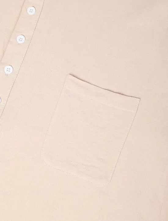 Online OUKU Men's Shirt Linen Shirt Band Collar Shirt Summer Shirt Beach Wear Solid Color Street Hawaiian Light Blue Wine Red Black White Long Sleeve Collar Summer Spring Clothing Apparel