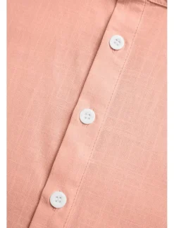 Clearance OUKU Men's Shirt Linen Shirt Band Collar Shirt Popover Shirt Summer Shirt Beach Wear Plain Vacation Casual Black White Yellow Pink Short Sleeve Henley Summer Clothing Apparel