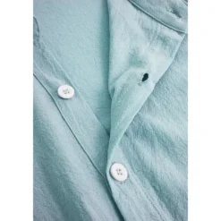 Sale OUKU Men's Shirt Linen Shirt Casual Shirt Button Up Shirt Cotton Shirt Plain Vacation Street Black White Pink Blue Short Sleeve Turndown Summer Clothing Apparel