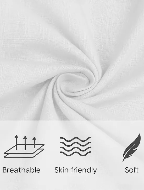 OUKU Men's Shirt Linen Shirt Calico Shirt Beach Wear Button Up Shirt Hooded Shirt Plain Casual Daily Black White Blue Green Long Sleeve Hooded Spring & Summer Clothing Apparel Buttons