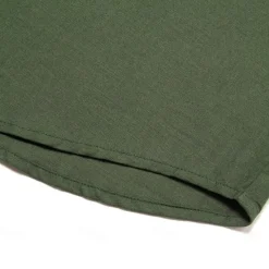 Sale OUKU Men's Shirt Linen Shirt Cuban Collar Shirt Black Blue Brown Green Short Sleeve Solid Color Spring & Summer Street Daily Clothing Apparel