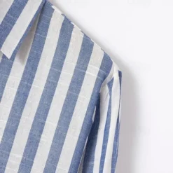 Outlet OUKU Men's Shirt Linen Shirt Summer Shirt Casual Shirt Beach Shirt Button Up Shirt Striped Vacation Holiday Black Yellow Pink Red Long Sleeve Turndown Spring & Fall Clothing Apparel Button-Down