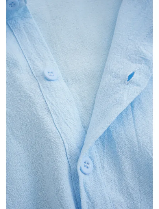 Best OUKU Men's Shirt Linen Shirt Summer Shirt Beach Shirt Untucked Shirts Plain Vacation Casual Black White Pink Royal Blue Long Sleeve Lapel Spring & Summer Clothing Apparel