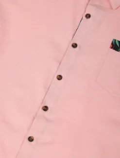 Online OUKU Men's Shirt Linen Shirt Summer Shirt Beach Wear Button Up Shirt Floral Vacation Curise Black White Pink Blue Long Sleeve Lapel Spring & Fall Clothing Apparel Splice