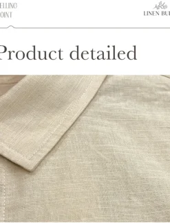 Sale OUKU Men's Shirt Linen Shirt Summer Shirt Beach Shirt Plain Hawaiian Holiday Black White Pink Navy Blue Long Sleeve Lapel Spring & Summer Clothing Apparel Basic