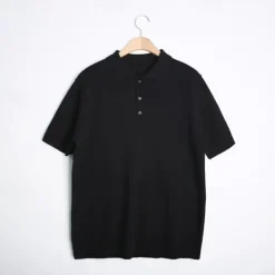 Hot OUKU Men's Shirt Polo Shirt Outdoor Business Polo Collar Classic Short Sleeve Streetwear Stylish Plain Modern Style Summer Slim Fit Deep Green Matt black Brown Shirt