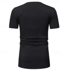 Best OUKU Men's Shirt Popover Shirt Casual Shirt Tuxedo Shirts Bronzing Date Casual Daily Black White Short Sleeve Crew Neck Summer Clothing Apparel