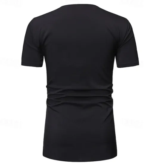 Best OUKU Men's Shirt Popover Shirt Casual Shirt Tuxedo Shirts Bronzing Date Casual Daily Black White Short Sleeve Crew Neck Summer Clothing Apparel