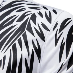 Online OUKU Men's Shirt Prom Shirt Graphic Daily Black White All Seasons Clothing Apparel Print