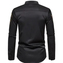 Online OUKU Men's Shirt Prom Shirt Graphic Daily Black White All Seasons Clothing Apparel Print
