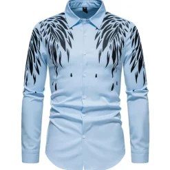 Online OUKU Men's Shirt Prom Shirt Graphic Daily Black White All Seasons Clothing Apparel Print
