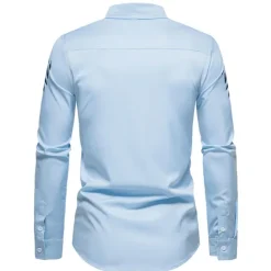 Online OUKU Men's Shirt Prom Shirt Graphic Daily Black White All Seasons Clothing Apparel Print