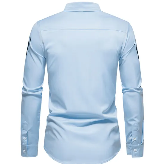 Online OUKU Men's Shirt Prom Shirt Graphic Daily Black White All Seasons Clothing Apparel Print