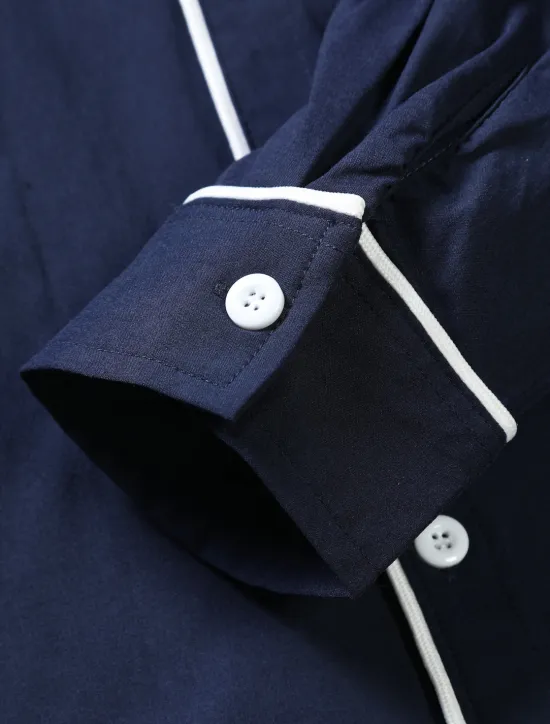 Hot OUKU Men's Shirt Summer Shirt Button Up Shirt Casual Shirt Black Wine Dark Blue Coffee Long Sleeve Plain Lapel Daily Vacation Clothing Apparel Fashion Casual Comfortable