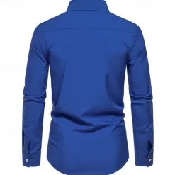 Outlet OUKU Men's Shirt Summer Shirt Casual Shirt Beach Shirt Collared Shirt Button Up Shirt Black White Burgundy Navy Blue Blue Long Sleeve Color Block Lapel Vacation Hawaiian Patchwork Clothing Apparel