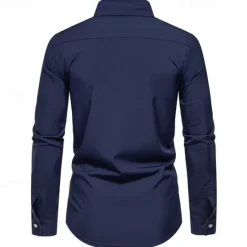 Outlet OUKU Men's Shirt Summer Shirt Casual Shirt Beach Shirt Collared Shirt Button Up Shirt Black White Burgundy Navy Blue Blue Long Sleeve Color Block Lapel Vacation Hawaiian Patchwork Clothing Apparel
