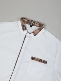 Clearance OUKU Men's Shirt Summer Shirt Casual Shirt Button Up Shirt Black White Pink Navy Blue Long Sleeve Color Block Lapel Vacation Daily Front Pocket Clothing Apparel Fashion Casual Comfortable