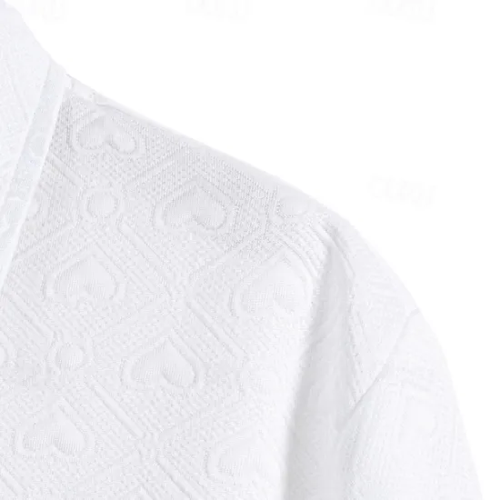 Outlet OUKU Men's Shirt Summer Shirt Casual Shirt Beach Shirt Button Up Shirt Short Sleeve Solid / Plain Color Lapel Vacation Hawaiian Clothing Apparel Polyester Fashion Casual Comfortable White
