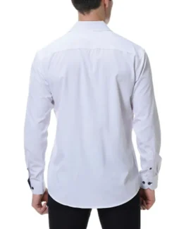 Discount OUKU Men's Shirt Summer Shirt Casual Shirt Button Up Shirt Black White Pink Wine Red Long Sleeve Geometric Color Block Lapel Vacation Daily Patchwork Clothing Apparel Polyester Fashion Casual Comfortable