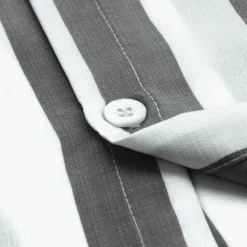Sale OUKU Men's Shirt Summer Shirt Casual Shirt Beach Shirt Button Up Shirt Striped Shirts Black Blue Gray Long Sleeve Stripes Turndown Vacation Hawaiian Button-Down Clothing Apparel Polyester Fashion Casual