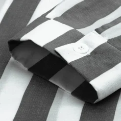 Sale OUKU Men's Shirt Summer Shirt Casual Shirt Beach Shirt Button Up Shirt Striped Shirts Black Blue Gray Long Sleeve Stripes Turndown Vacation Hawaiian Button-Down Clothing Apparel Polyester Fashion Casual