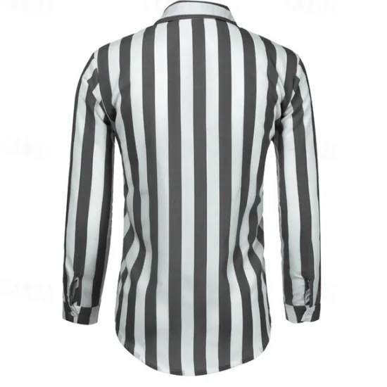 Sale OUKU Men's Shirt Summer Shirt Casual Shirt Beach Shirt Button Up Shirt Striped Shirts Black Blue Gray Long Sleeve Stripes Turndown Vacation Hawaiian Button-Down Clothing Apparel Polyester Fashion Casual