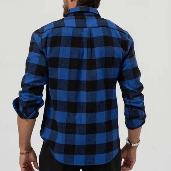 Best OUKU Men's Shirt Summer Shirt Casual Shirt Beach Shirt Button Up Shirt Overshirt Yellow Blue Long Sleeve Plaid Lapel Vacation Hawaiian Button-Down Clothing Apparel Fashion Casual Comfortable