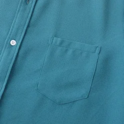 Sale OUKU Men's Shirt Summer Shirt Casual Shirt Beach Shirt Button Up Shirt White Light Green Navy Blue Blue Purple Short Sleeve Plain Lapel Vacation Hawaiian Pocket Clothing Apparel Polyester Fashion Casual