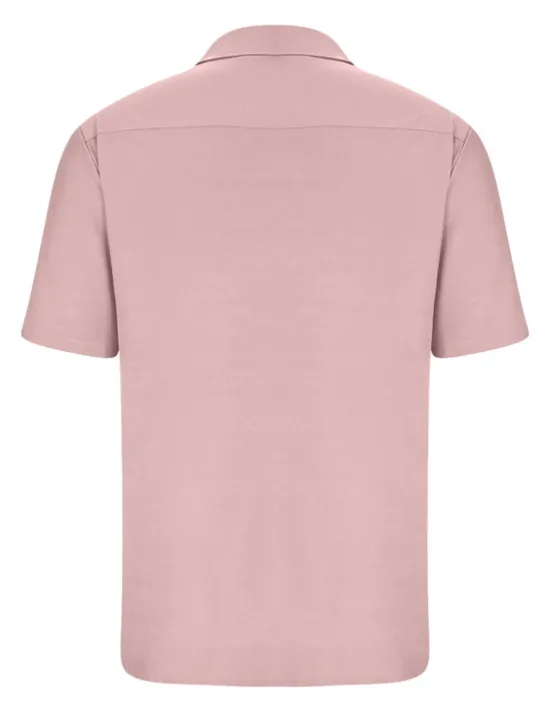 Clearance OUKU Men's Shirt Summer Shirt Casual Shirt Button Up Shirt White Pink Wine Navy Blue Camel Short Sleeve Plain Lapel Vacation Daily Front Pocket Clothing Apparel Polyester Fashion Casual Comfortable