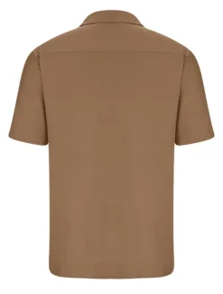 Clearance OUKU Men's Shirt Summer Shirt Casual Shirt Button Up Shirt White Pink Wine Navy Blue Camel Short Sleeve Plain Lapel Vacation Daily Front Pocket Clothing Apparel Polyester Fashion Casual Comfortable
