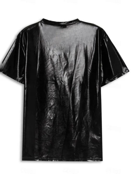 Discount OUKU Men's Shirt T Shirt Tee Short Sleeve V Neck Summer Plain Exaggerated Designer Big and Tall Wedding Party Cocktail Attire Silver Black Gold Top Tee for Men