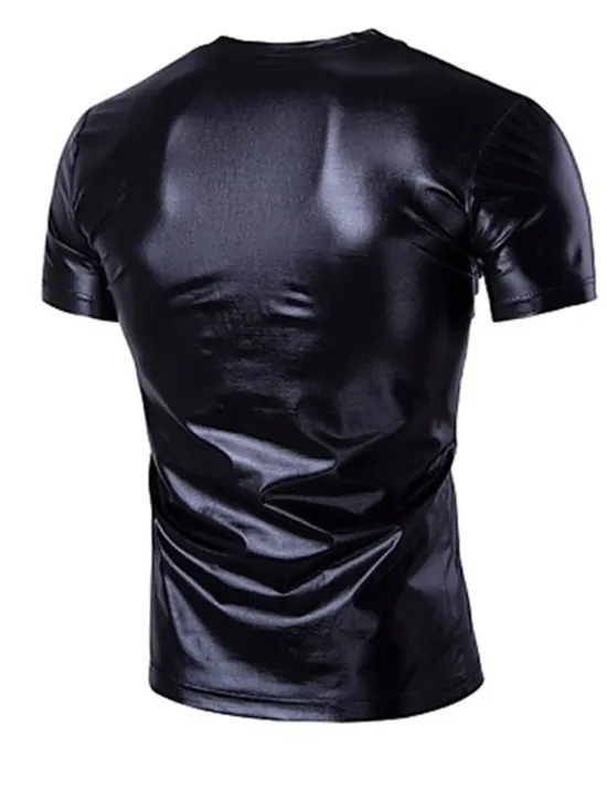 Discount OUKU Men's Shirt T Shirt Tee Short Sleeve V Neck Summer Plain Exaggerated Designer Big and Tall Wedding Party Cocktail Attire Silver Black Gold Top Tee for Men