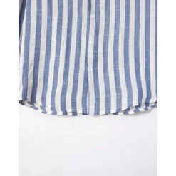 Outlet OUKU Men's Shirt White Cotton Shirt Casual Shirt Cotton Linen Shirt Striped Shirts Stripe Vacation Hawaiian Black Pink Red Navy Blue Long Sleeve Turndown Spring & Fall Clothing Apparel Button-Down