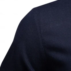 Online OUKU Men's Shirt White Navy Blue khaki Long Sleeve Solid Color Standing Collar Outdoor Causal Ruched Clothing Apparel Daily Casual Daily Leisure